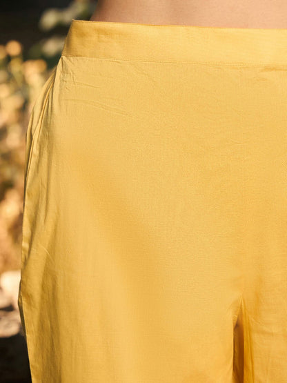 Dhiyona IE Ethnic Motifs Embroidered Thread Work Pure Cotton Kurta with Trousers & Dupatta