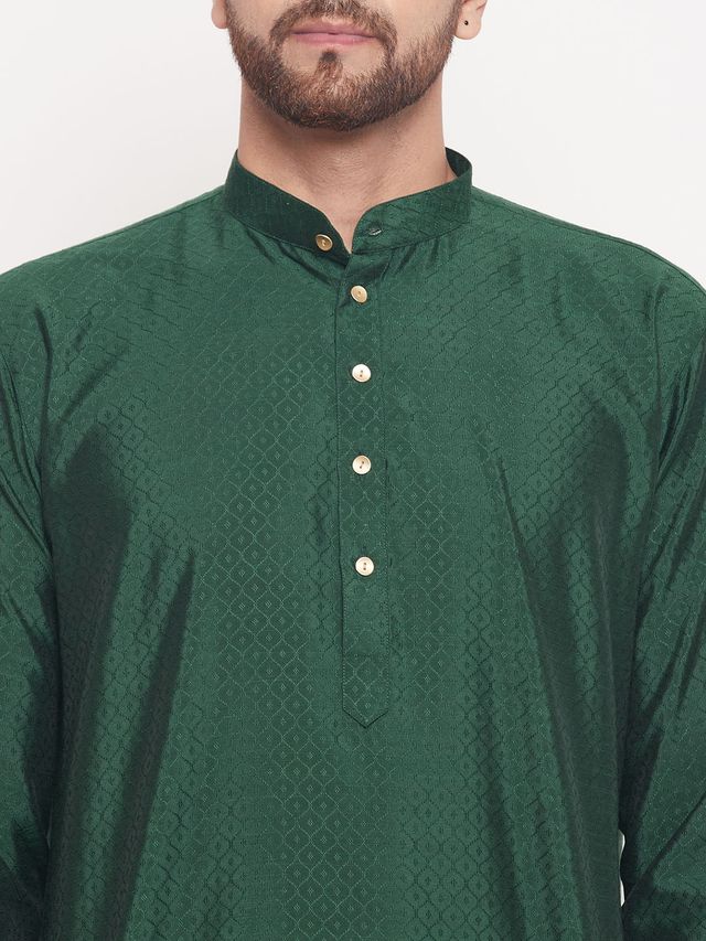 Men's Gold Silk Blend Straight Kurta