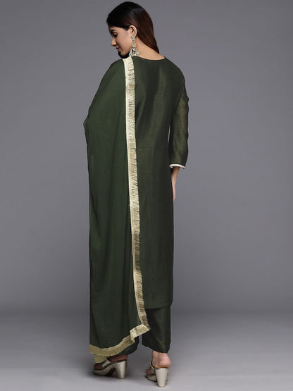 Dhiyona VA Women'sEthnic Motifs Yoke Design Kurta with Palazzos & Dupatta