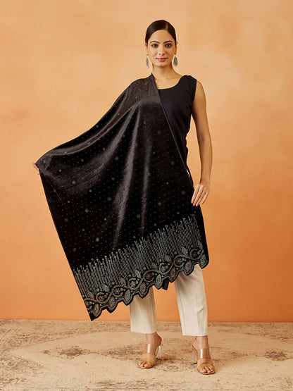 Dhiyona PA Women Paisley Velvet Shawl