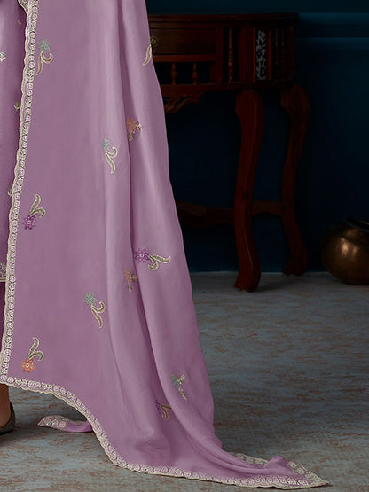 Ethnic Motifs Embroidered Regular Beads And Stones Kurta With Trousers & Dupatta