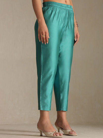 Dhiyona SO Women's Women Woven Design Regular Mirror Work Kurta with Trousers & With Dupatta