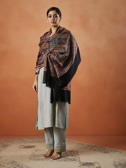 Dhiyona PA Floral Woven Design Fringed Shawl
