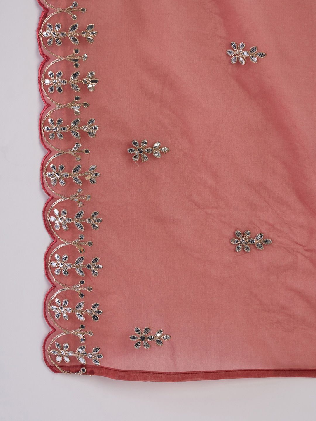 Dhiyona IE Ethnic Motifs Embroidered Notched Neck Straight Kurta with Trousers & Dupatta