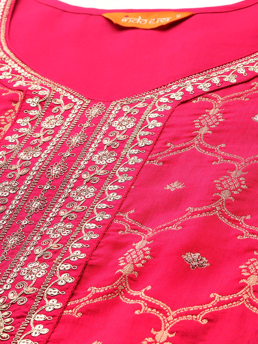 Ethnic Motifs Embroidered Regular Kurta With Trousers & Dupatta