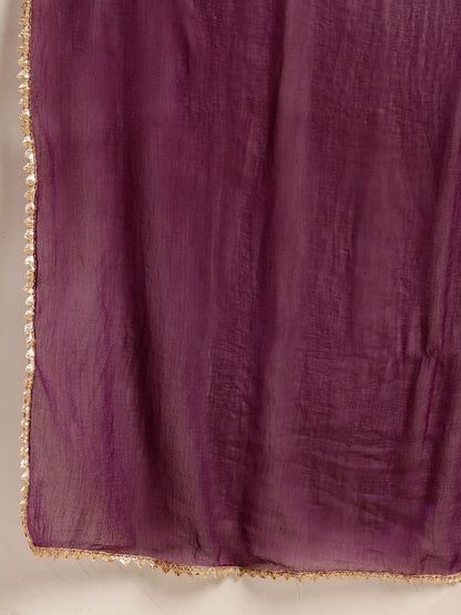 Dhiyona VA Women'sShibori Dyed Regular Sequinned Pure Cotton Kurta With Trousers & Dupatta