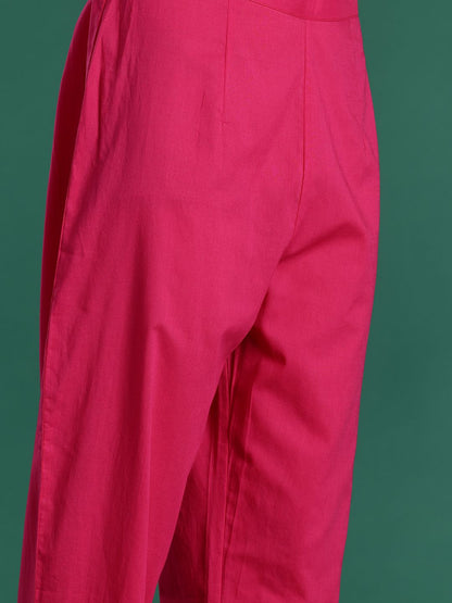 Bandhani Printed Thread Work Pure Cotton Kurta with Trousers & With Dupatta