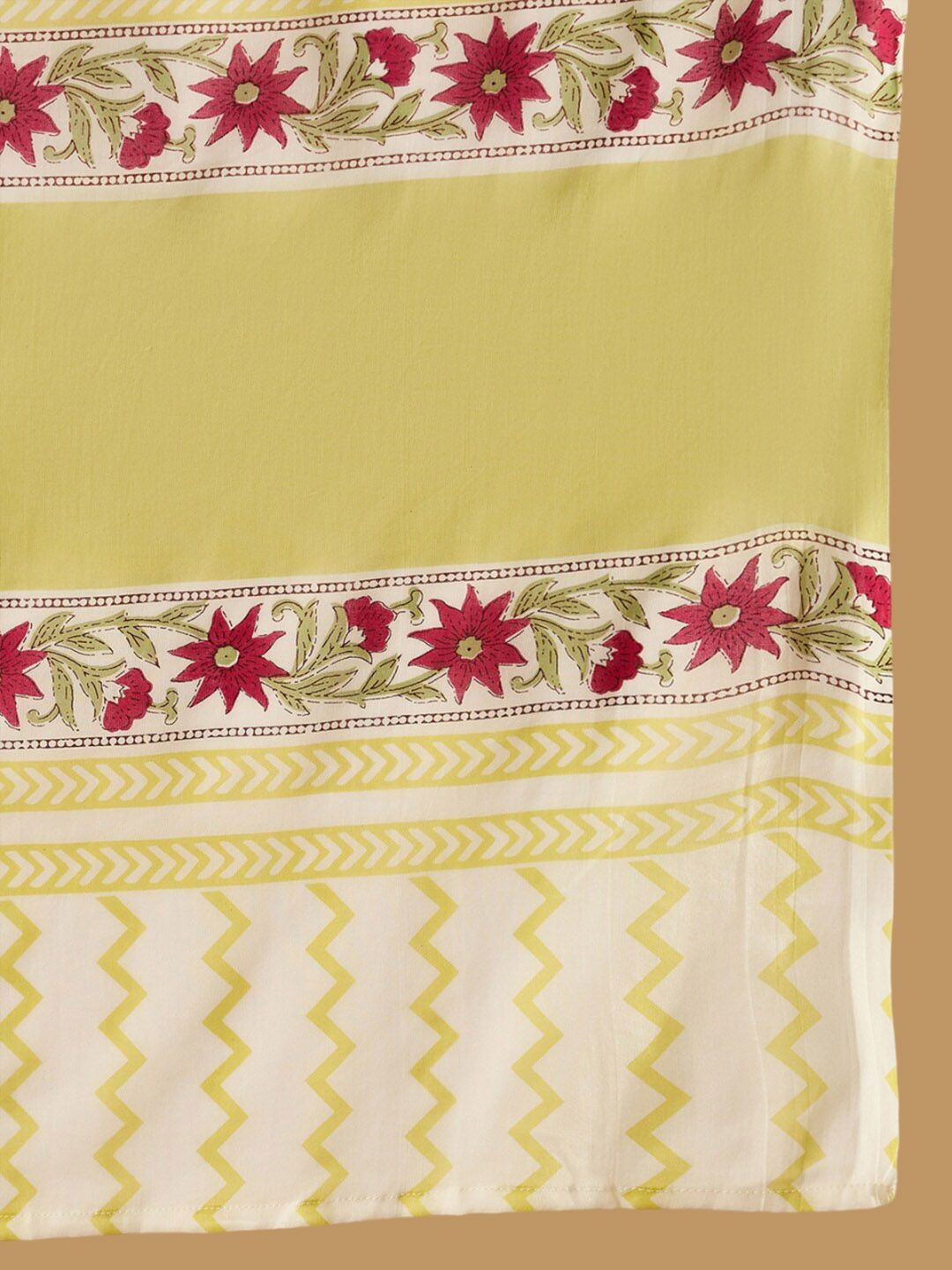 Dhiyona IE Ethnic Motifs Printed Tiered Pure Cotton A-Line Kurta With Trousers & Dupatta