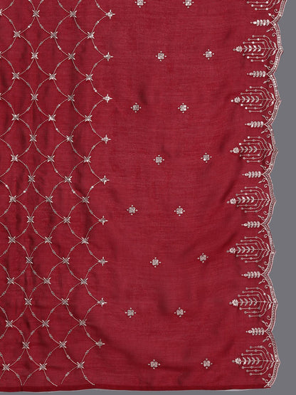 Ethnic Motifs Embroidered Round Neck Three-Quarter Sleeves Kurta Set