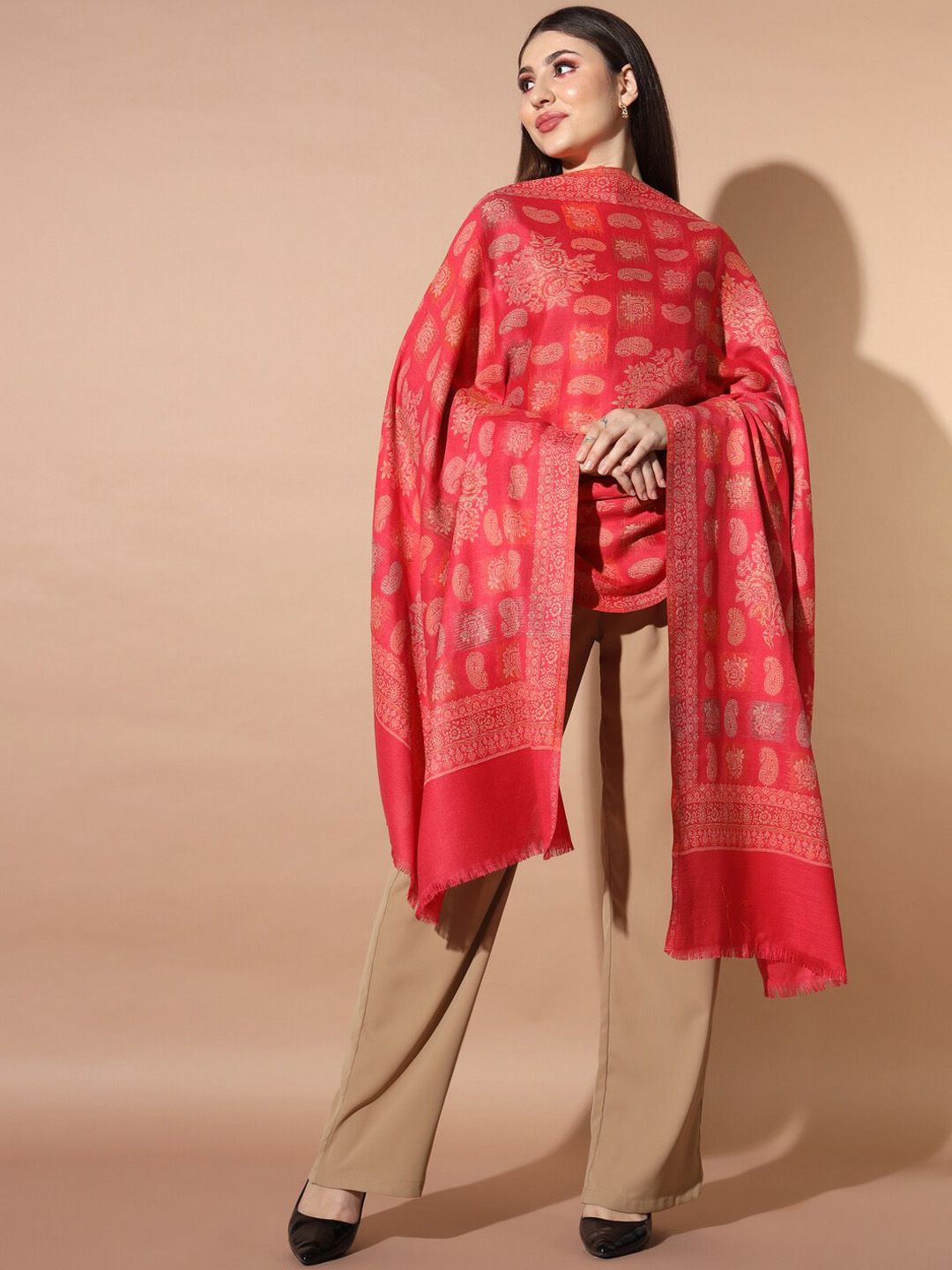 Dhiyona PA Ethnic Motifs Woven Design Jamawar Shawl