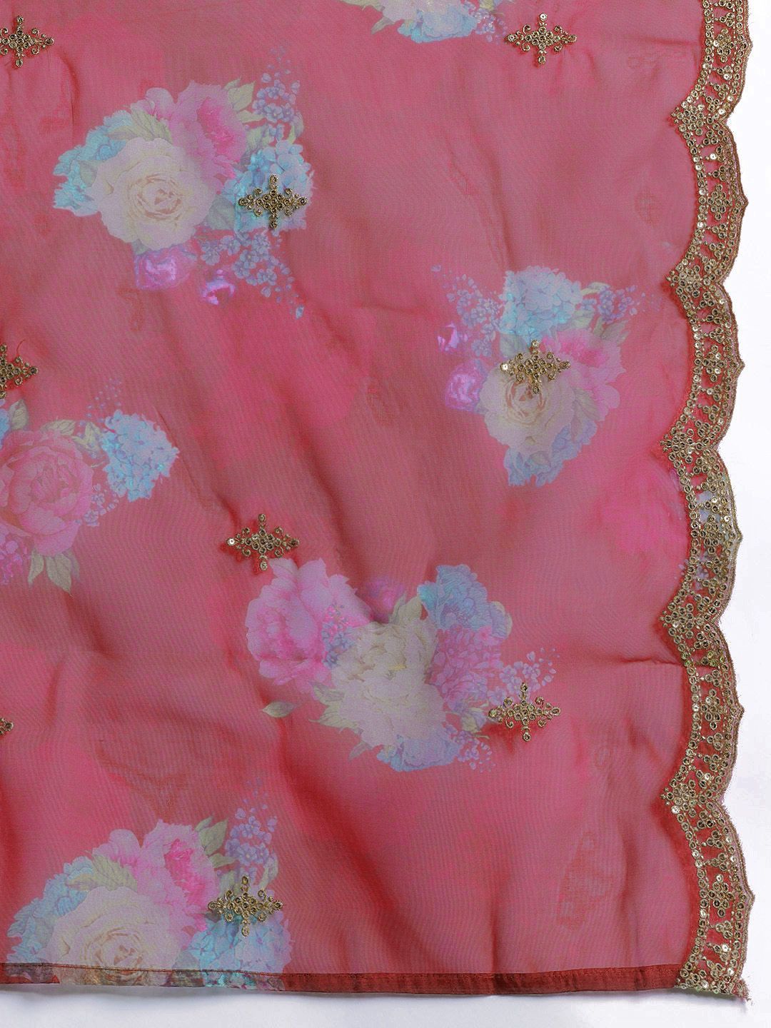 Dhiyona IE Women Ethnic Motifs Embroidered Regular Sequinned Kurta with Trousers & With Dupatta