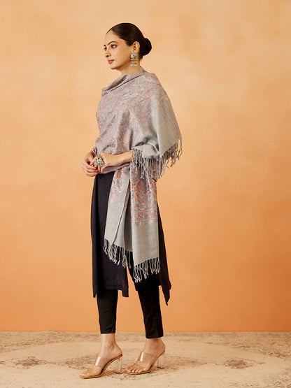 Dhiyona PA Women Floral Embroidered Shawl