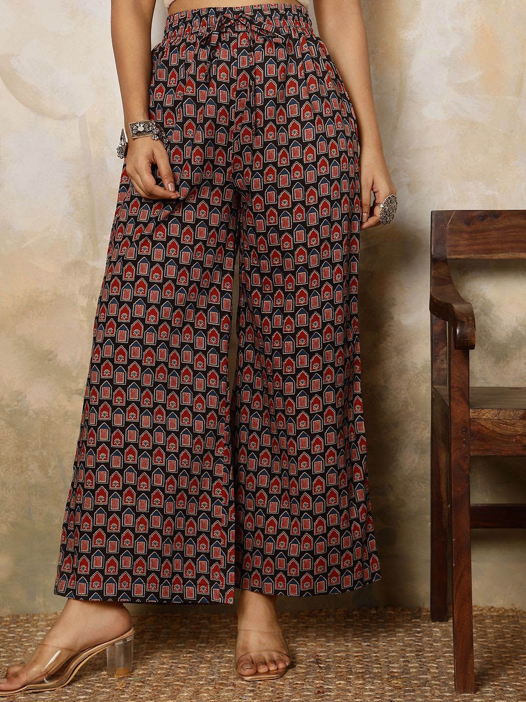 Dhiyona SN Women's Ethnic Motifs Printed Pure Cotton Kurta with Palazzos & With Dupatta