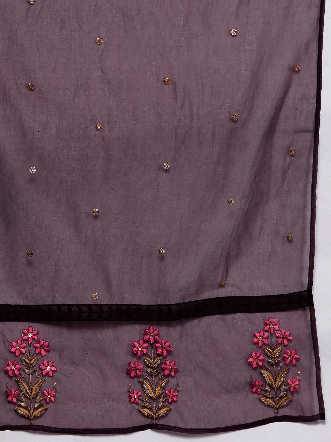 Floral Embroidered Regular Kurta with Trousers & Dupatta