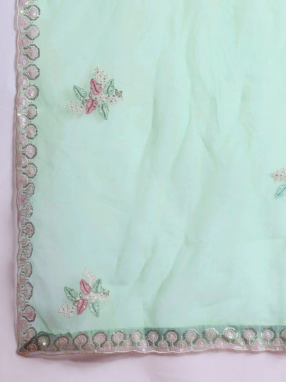 Ethnic Motifs Embroidered Kurta with Trousers & Dupatta