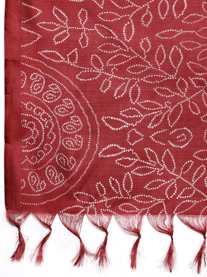 Dhiyona VA Women's Rust Ethnic Motifs Yoke Design Kurta with Palazzos & With Dupatta