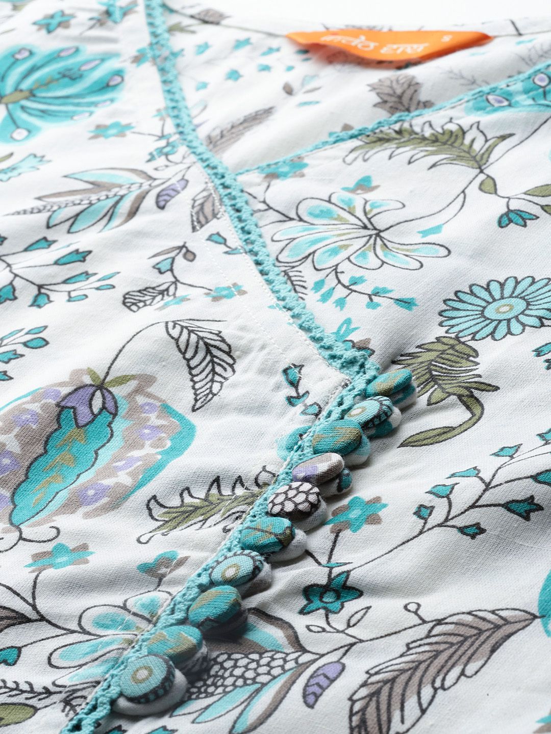 Dhiyona IE Floral Printed Pure Cotton Kurta with Trousers & With Dupatta