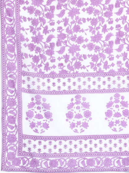 Floral Printed Pure Cotton Kurta with Trousers & Dupatta