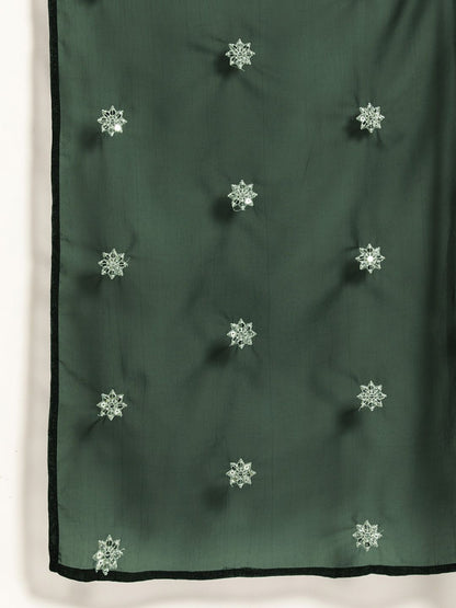 Dhiyona PD Women Women Jashn Ethic Motifs Sequined Zari Work Kurta & Trousers With Dupatta