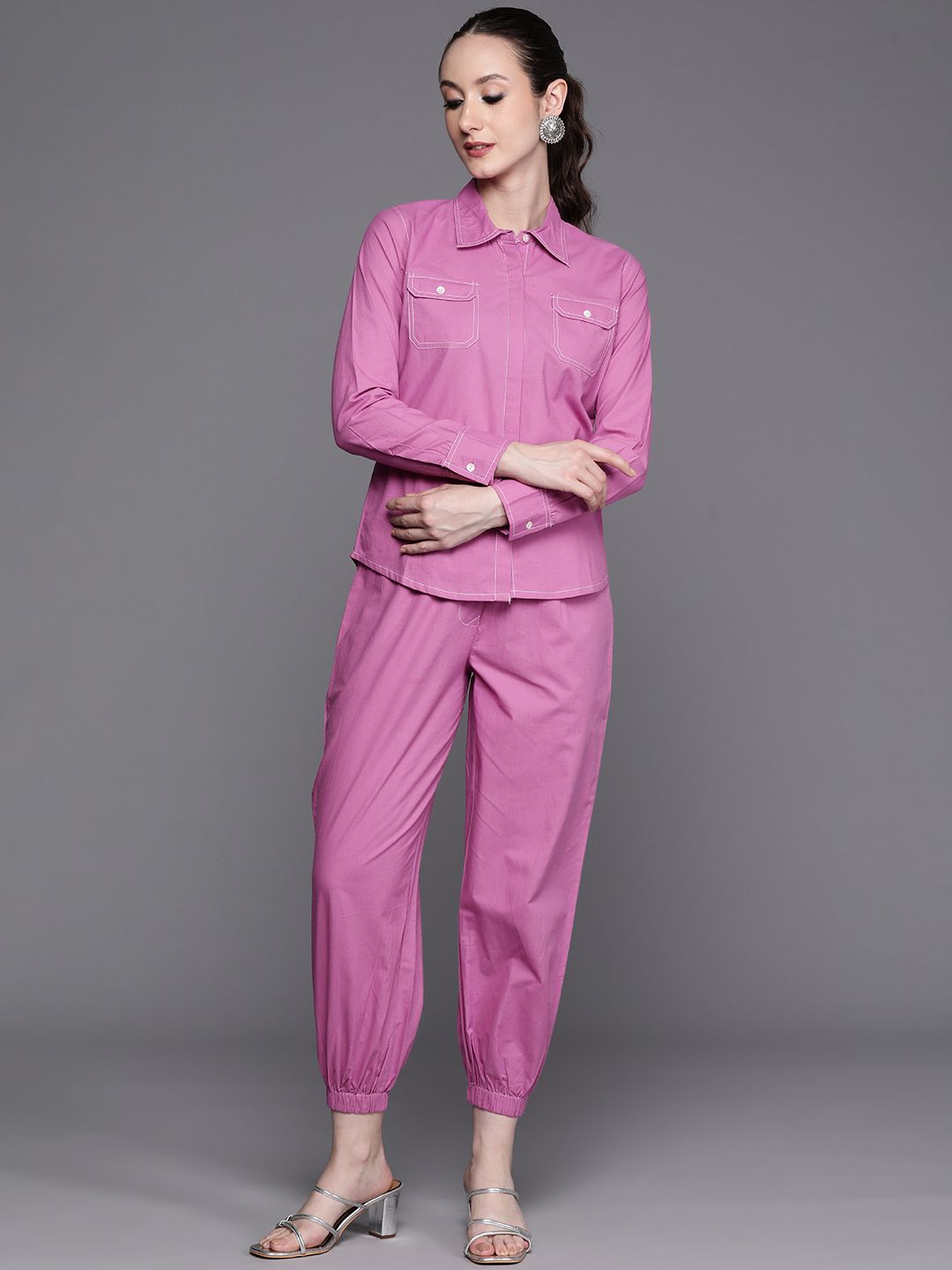 Dhiyona IE Kantha Work Pure Cotton Shirt With Trousers