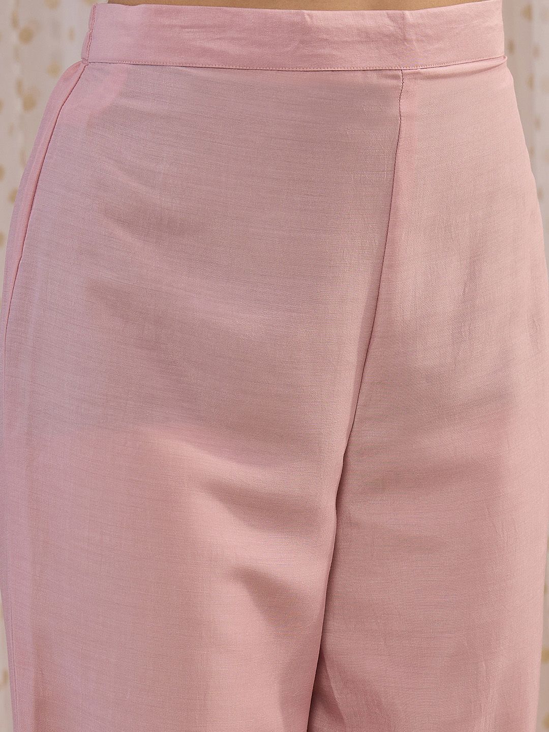 Pink Ethnic Motifs Embroidered Gotta Patti Kurta with Trousers & Dupatta