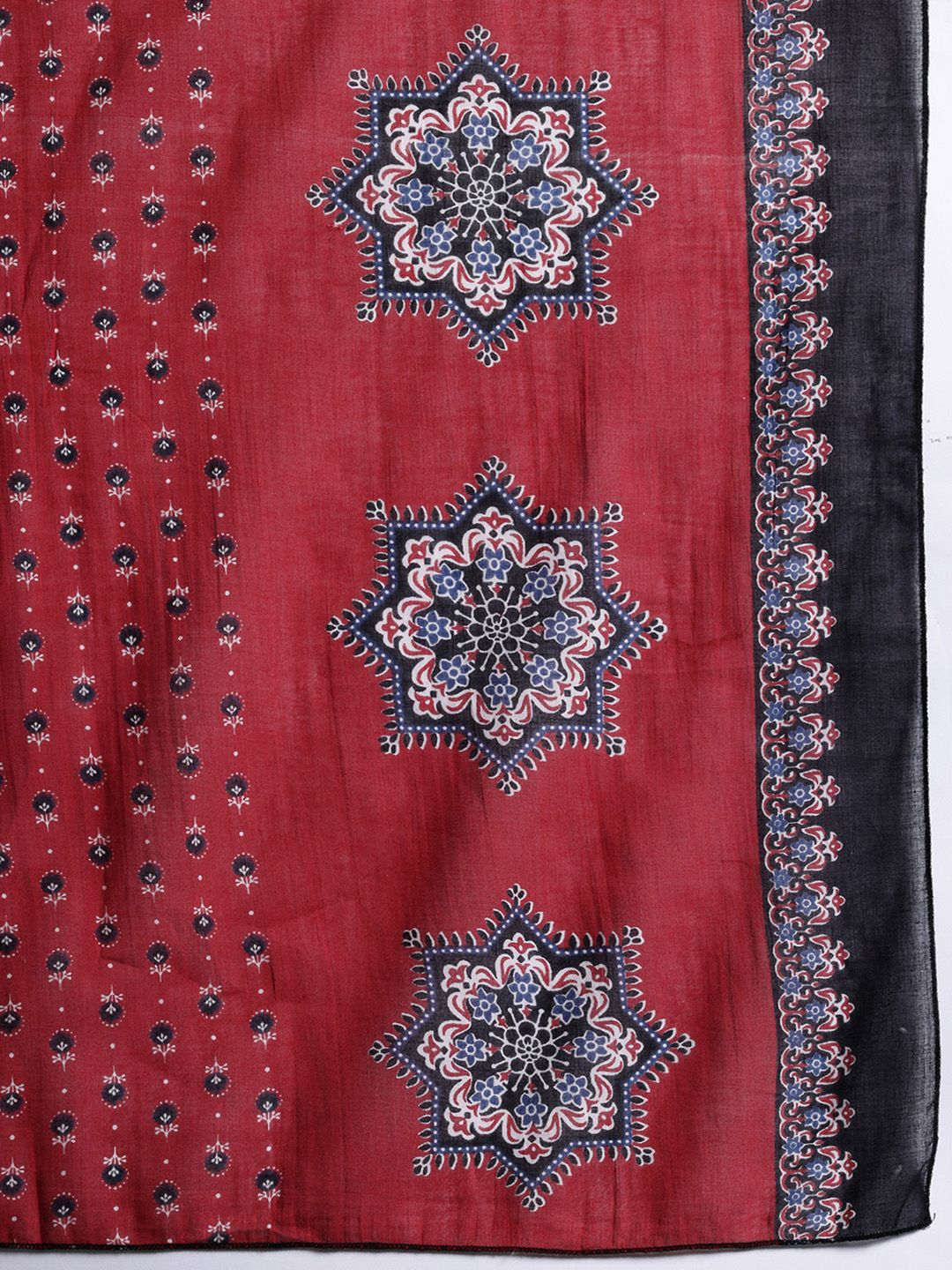 Dhiyona IE Ethnic Motifs Printed Pure Cotton Kurta with Trousers & Dupatta
