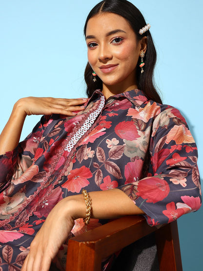 Dhiyona IE Women Floral Printed Co-Ords Set