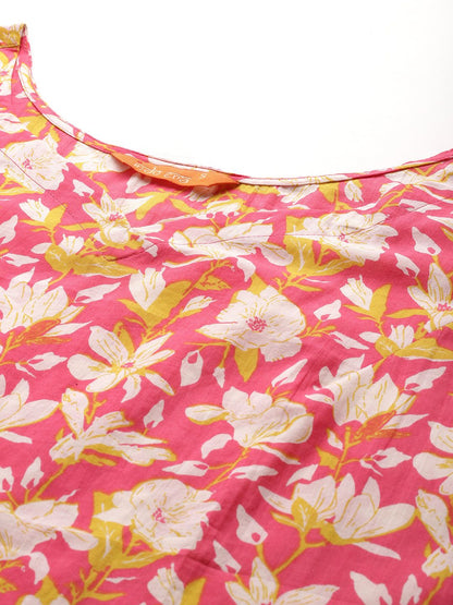 Dhiyona IE Women Floral Printed Pure Cotton Kurta