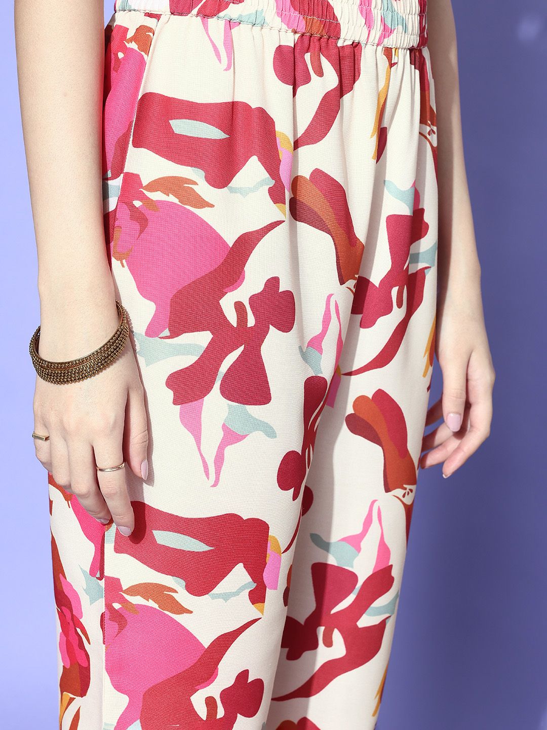 Dhiyona VA Women's Printed Regular Kurta with Trousers