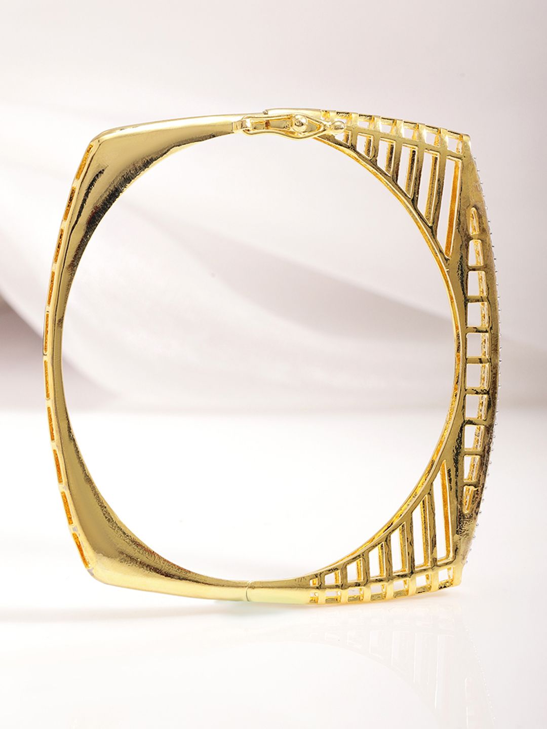 Dhiyona RJ Women's 22KT Gold-Plated Cubic Zirconia Studded Bangle-Style Bracelet