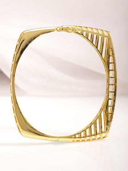 Dhiyona RJ Women's 22KT Gold-Plated Cubic Zirconia Studded Bangle-Style Bracelet