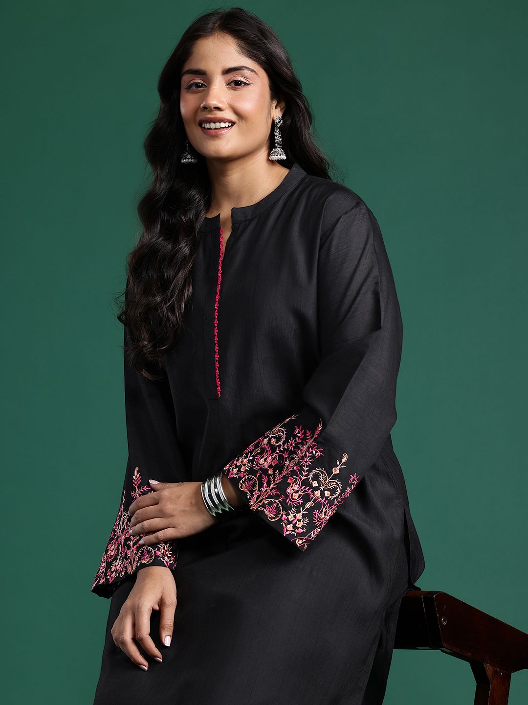 Embroidered Detail Kurta with Palazzos