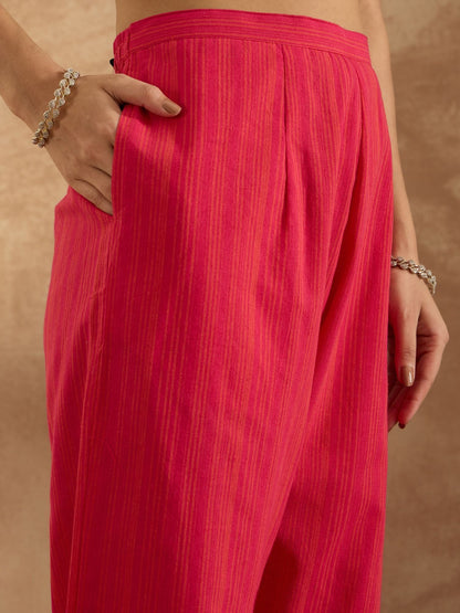 Dhiyona IE Floral Embroidered Pure Cotton Straight Kurta with Trouser