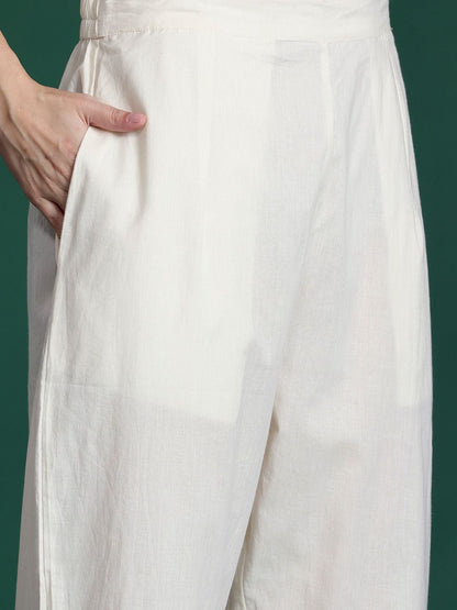 Dhiyona IE Floral Printed Regular Pure Cotton Kurta with Trousers