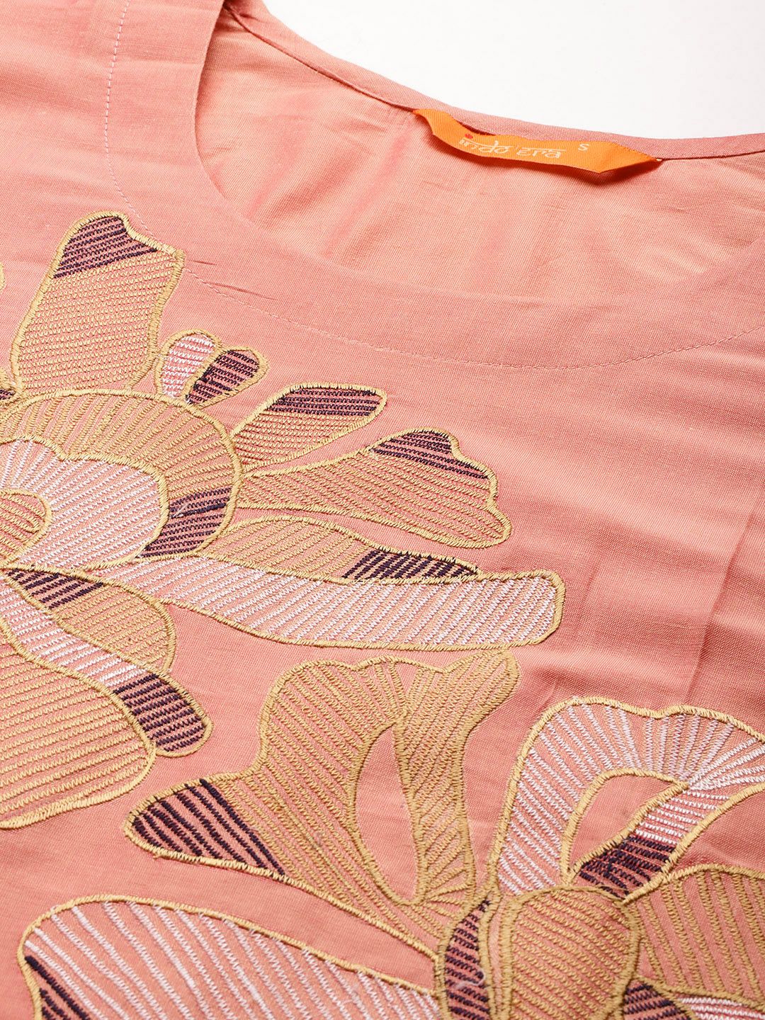 Dhiyona IE Floral Embroidered Thread Work Kurta with Trousers