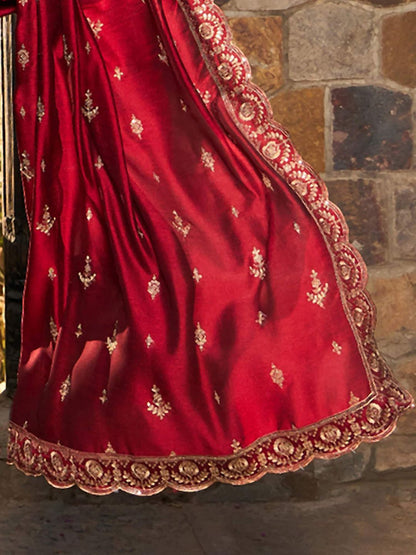 Ethnic Motifs Embroidered Round Neck Thread Work Kurta with Trousers & Dupatta