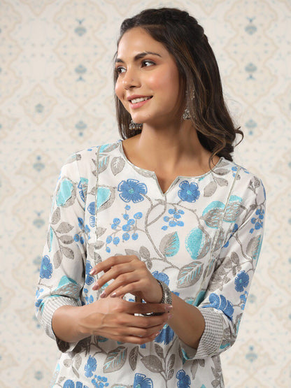 Dhiyona OD  Ethnic Motifs Printed Gotta Patti Pure Cotton Kurta with Trousers