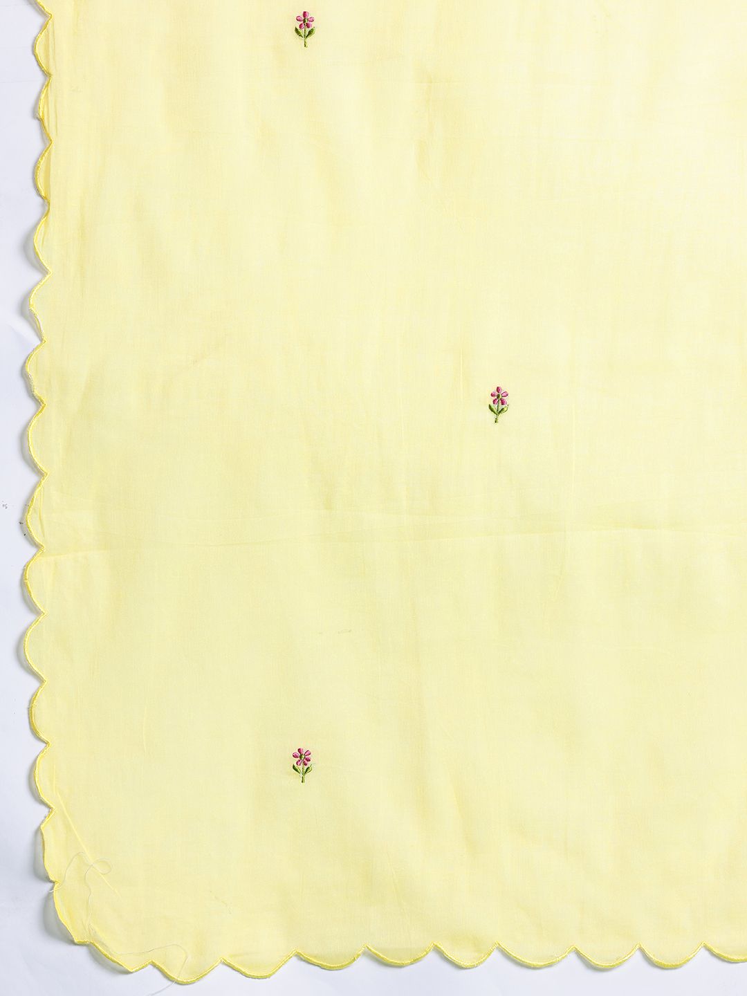 Floral Embroidered Pure Cotton Kurta with Trousers & Dupatta