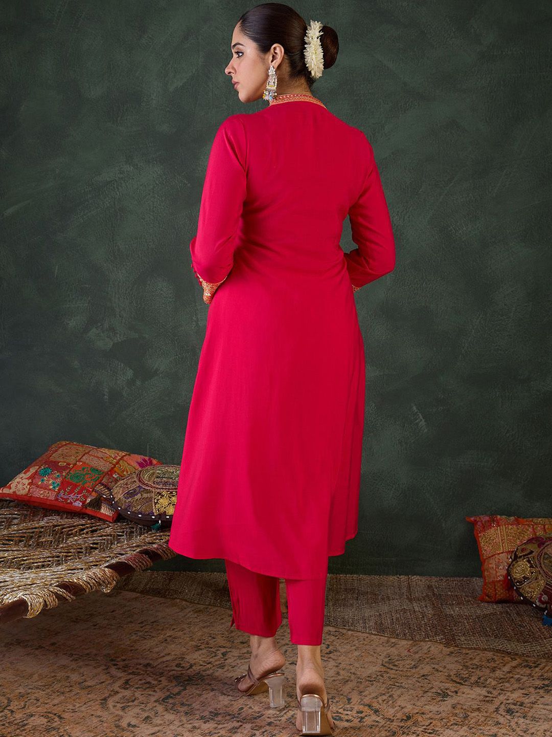 Dhiyona IE Embroidered Tunic With Trouser Co-Ords