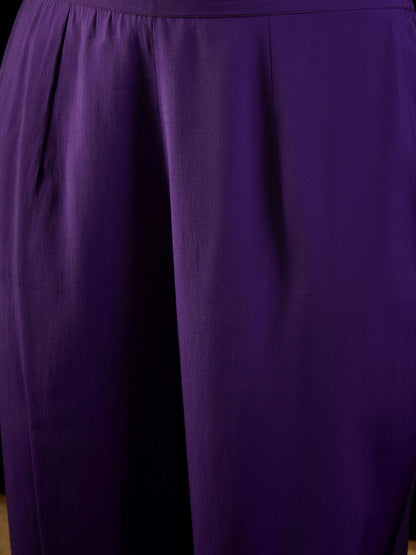 Dhiyona IE Round Neck Ethnic Motifs Embroidered Sequinned Kurta with Trouser & Dupatta