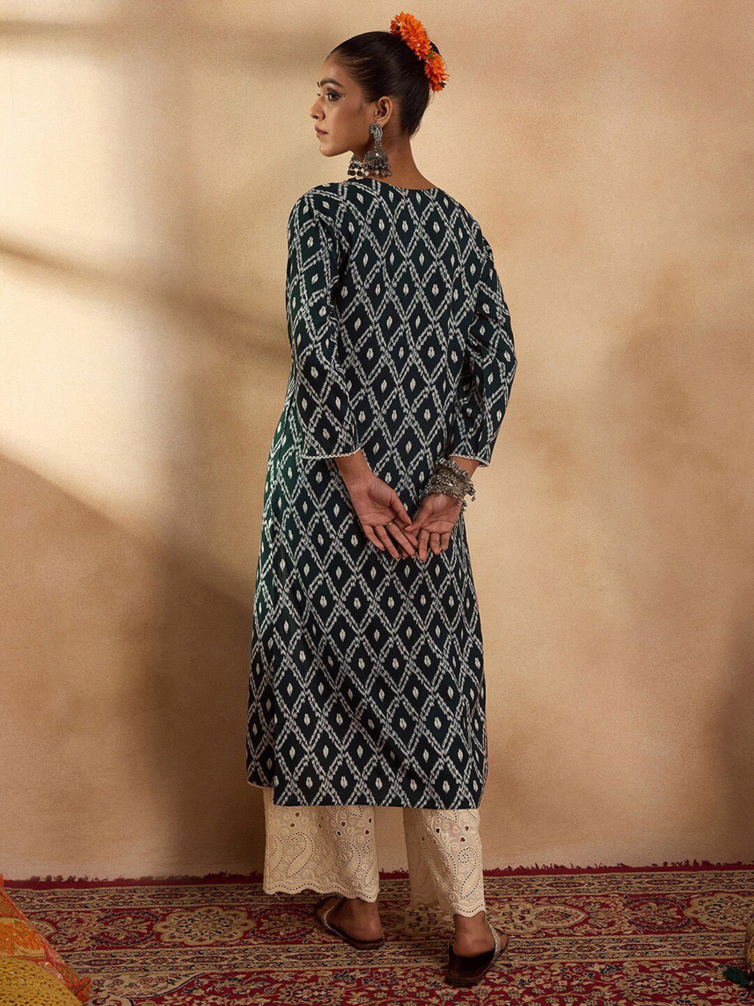 Dhiyona IE Ethnic Motifs Printed Thread Work Kurta