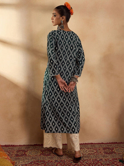 Dhiyona IE Ethnic Motifs Printed Thread Work Kurta