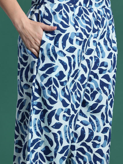 Printed Regular Pure Cotton Kurta & Trousers