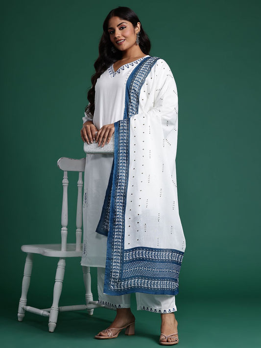 Dhiyona IE Ethnic Motifs Embroidered Kurta with Trousers & Dupatta