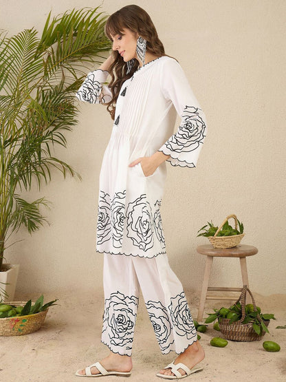 Dhiyona IE Printed Pure Cotton Kurta & Trouser Co-Ords