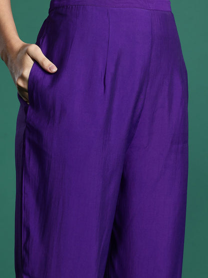 Ethnic Motifs Embroidered Sequinned Kurta with Trousers & With Dupatta