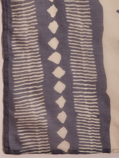 Dhiyona IE Floral Printed Pure Cotton Straight Kurta with Trousers & Dupatta