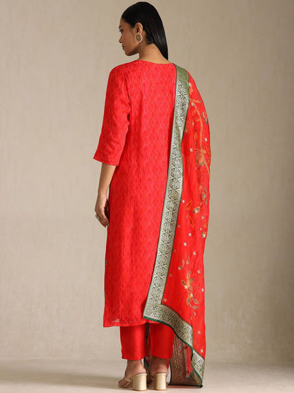 Dhiyona SO Women's Women Printed Beads and Stones Kurta Sets With Dupatta