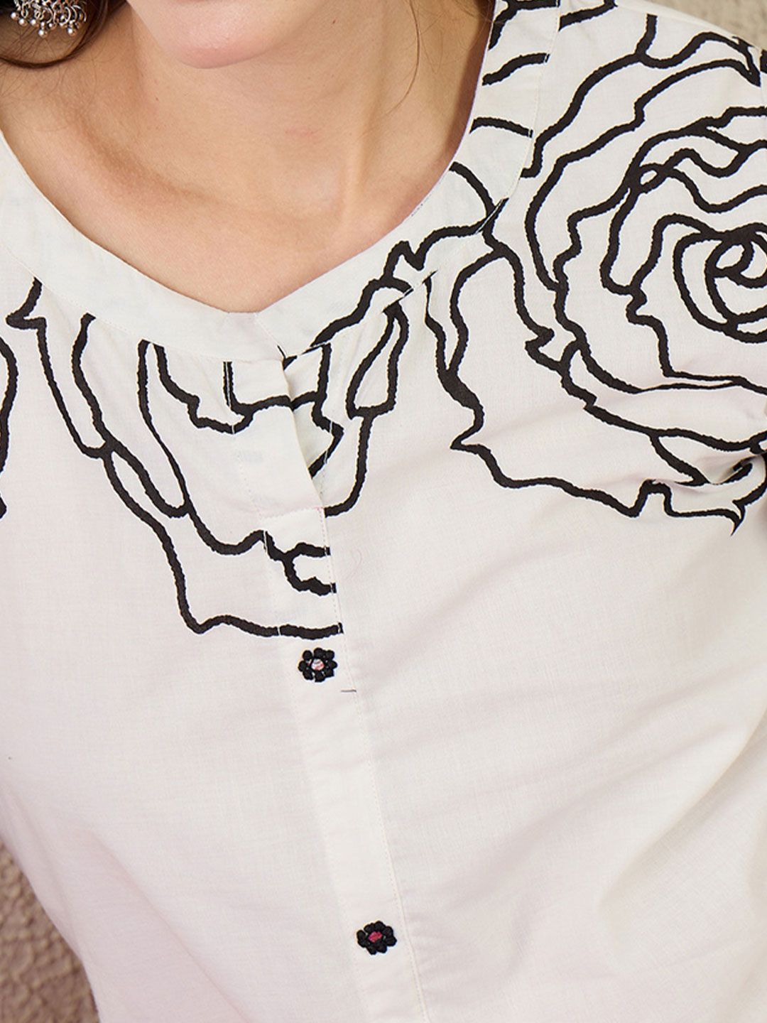 Dhiyona IE Printed Pure Cotton A-Line Tunic With Trousers Co-Ords