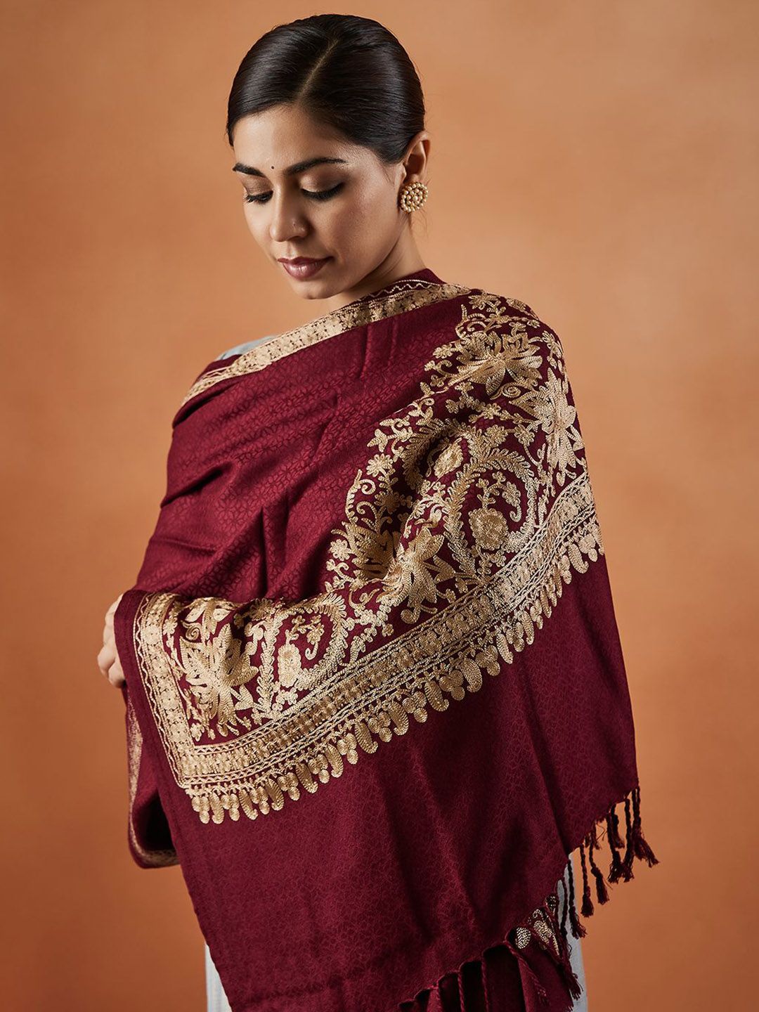 Dhiyona PA Vasant Aari Paisley Embroidered Shawl